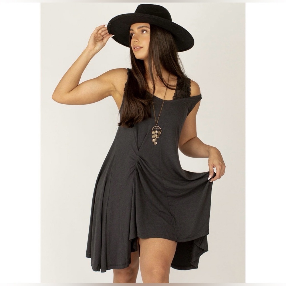 NWT Joyfolie Rosabella Dress Washed Black Size Womens XS